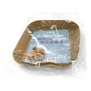 <b>Set</b> stampi multiuso 20 pz carta forno (17x17x4cm) per friggitrici aria VIKIT Marrone 2322216 - Product Image 1