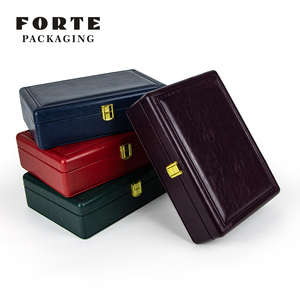 <span class=keywords><strong>Coffret</strong></span> cadeau d'emballage de <span class=keywords><strong>bijoux</strong></span> FORTE personnalisé de haute qualité en cuir PU avec grand anneau marron - Product Image 2