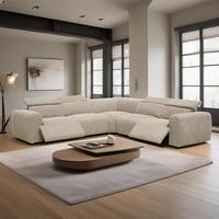Canapé inclinable électrique intelligent de luxe extensible en forme de L personnalisé en tissu Beige chaise inclinable canapé mobilier de salon