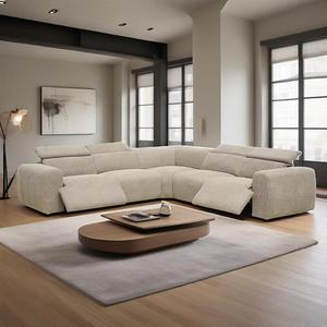 Sofá reclinable de tela inteligente eléctrico de lujo extensible seccional en forma de L personalizado, silla reclinable Beige, sofá, muebles de sala de estar - Product Image 2