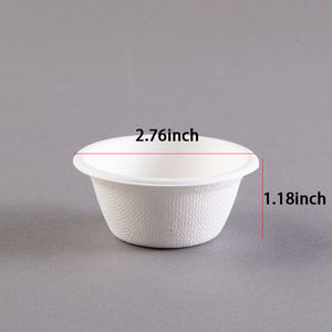 Taza para salsa de caña de azúcar de 2oz, 100%, logotipo personalizado compostable, tazas pequeñas desechables para salsa de bagazo - Product Image 3