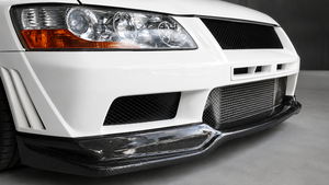 For 2001-2003 Mitsubishi Lancer Evolution 7 EVO VII VRS Style Carbon Fiber Look Car Front Bumper <b>Lip</b> Spoiler <b>Splitter</b> - Product Image 2