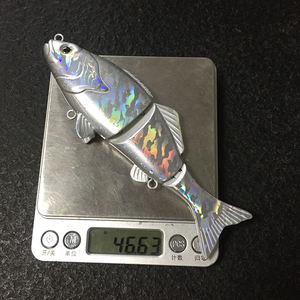 <span class=keywords><strong>Leurre</strong></span> de pêche non peint 6in 47g 3 leurres de pêche segmentés blancs blancs déjoués à chaud appâts de natation corps vierge holographique - Product Image 3