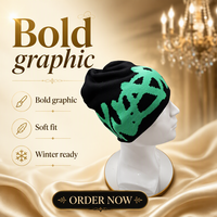 Bonnets unisexes avec broderie 3D personnalisée - 60 couleurs, motifs dessinés à la main, motifs d'affaires et de dessins animés, 100% acrylique, tricot d'hiver