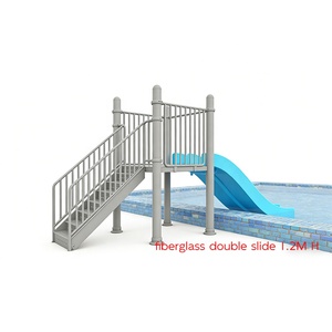 Tobogán Acuático de Fibra de Vidrio para 2 Jugadores, 1.2 Metros de Altura, para Piscina, Certificado de Seguridad EN1176 - Product Image 4