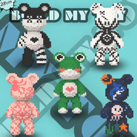 En gros Blocs de construction créatifs en forme d'ours de football de dessin animé, Briques d'assemblage 3D, Jouet de puzzle DIY, Jouet de collection, Cadeau pour adultes