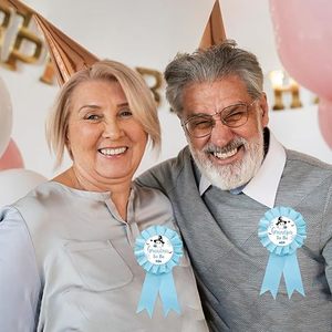 Pin <span class=keywords><strong>de</strong></span> hojalata <span class=keywords><strong>de</strong></span> fantasma <span class=keywords><strong>de</strong></span> Halloween para futura abuela y pin para futuro abuelo, botón <span class=keywords><strong>de</strong></span> revelación <span class=keywords><strong>de</strong></span> <span class=keywords><strong>género</strong></span> para baby shower con fantasma y roseta azul - Product Image 3