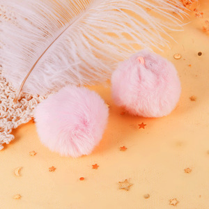 Pompones de Piel Sintética de Conejo con Pedrería de Nantong, 4 cm, Coloridos, Mini, para Manualidades, Sombreros Navideños, Decoraciones Artificiales - Product Image 3