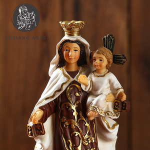 Estatua católica de Nuestra Señora del <span class=keywords><strong>Carmen</strong></span> de 5 pulgadas, escultura de resina decorativa, figura de Nuestra Señora del <span class=keywords><strong>Carmen</strong></span> EN LA Base, regalo religioso - Product Image 6
