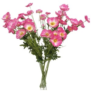 Queyiyi Flowers Bouquet de coquelicots artificiels 65 cm, fleur en soie rouge, décoration de mariage et de maison - Product Image 5