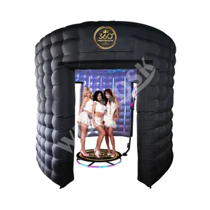 Inflatable Photo Booth Enclosure with Blower 360 Photo Booth Tent for Party Event LED Inflatable Enclosure Backdrop