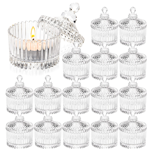Vente <span class=keywords><strong>en</strong></span> gros de contenants de bougies <span class=keywords><strong>en</strong></span> <span class=keywords><strong>verre</strong></span> miniatures de 100 ml pour mariage, avec un pot <span class=keywords><strong>en</strong></span> <span class=keywords><strong>verre</strong></span> gaufré mat et un support <span class=keywords><strong>en</strong></span> <span class=keywords><strong>verre</strong></span> pour un usage domestique, pour la Saint-Valentin - Product Image 1