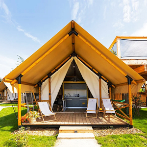 Casa de Glamping de Madera Resistente con Techo a Dos Aguas Extendido de 5*7m para 2 Personas, Ideal para Acampar al Aire Libre en <span class=keywords><strong>el</strong></span> Desierto - Product Image 1
