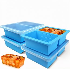 Contenedores de Silicona Walfos Personalizados para Congelador, Apilables, Aptos para Lavavajillas, 4 Piezas, Azules, para Sopa, Salsas, Sobras de Comida y Preparación de Comidas - Product Image 1