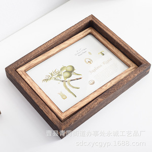 <b>Double</b>-Sided Rotating Wooden <b>Photo</b> <b>Frame</b> 5x7 Inch Tabletop Rectangular Horizontal Design For Home Decor - Product Image 3