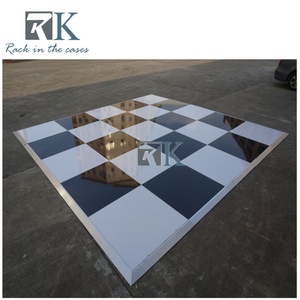 Dance Floors Plywood & <b>Aluminum</b> Black and White Surface for Living Room Hotel Party Decorations - Product Image 2
