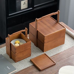 Wooden Mid-Autumn Festival Mooncake <b>Gift</b> <b>Box</b>, Hand-held Multi-layered Mooncake and Chinese Pastry <b>Gift</b> <b>Box</b> - Product Image 1