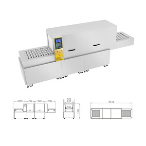 Restaurant <span class=keywords><strong>industriel</strong></span> lave-vaisselle automatique de type tunnel égouttoir à vaisselle convoyeur commercial lave-vaisselle avec sèche-linge - Product Image 2