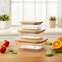 Couvercles en bambou pour récipients de stockage alimentaire en verre, préparation des repas, cuisine, micro-ondes, congélateur, lave-vaisselle, sans BPA, camping, écologique