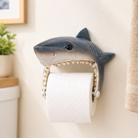 Porte-papier toilette en résine personnalisé en forme de requin, pieuvre, tortue, décorations créatives en résine pour la salle de bain