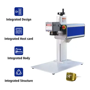 Battery Marking Integrated Fiber Laser Marking Machine For Metal Plastic 20w 30w Brass Laser Engraving Machine