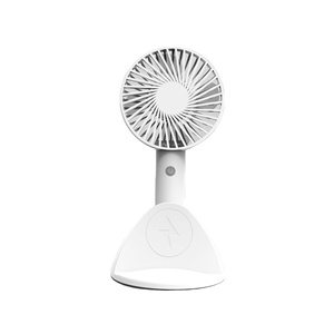 พัดลมตั้งโต๊ะไร้สายขนาดเล็กพร้อมที่ชาร์จในตัว  วัสดุหวาย  ลำโพงบลูทูธ - Product Image 6