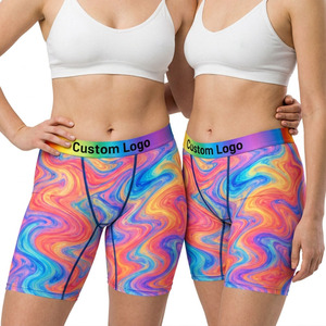 WLW LGBTQ Holographic Marble Print Long Leg Boyshort Soft Stretch Rainbow Custom Logo Waistband OEM ODM Factory Direct Underwear - Product Image 2