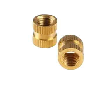 Brass Copper M2 M2.5 M3 M4 M5 M6 M8 M10 Solid Brass Chủ Đề Injection Molding Knurl Insert Nut Brass Có Khía Threaded Chèn