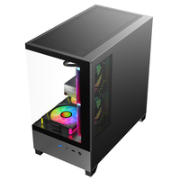 AntarcChill New Design Mid Tower MATX Pc Case Gaming Computer Case Micro Desk Casing Tempered Glass Computer Cabinet Chassis