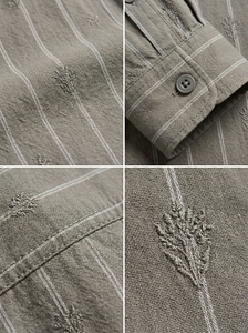 Camisa de Hombre de Manga Larga Casual con Cierre de Botones, Rayas Teñidas con Hilo de Algodón, Corte Regular, Precios Asequibles - Product Image 3
