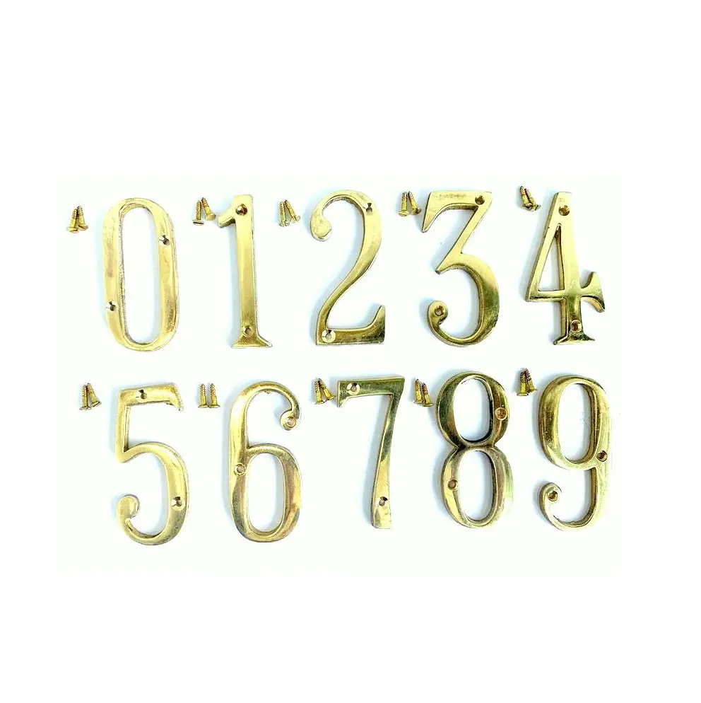 Indian Manufacturer Professional Custom 100mm 4 Inch Brass House Numbers for Worldwide Export from India at Bulk Quantity