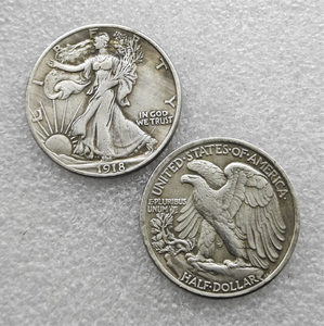 Monete commemorative da mezzo dollaro degli Stati Uniti Walking Liberty del 1918-P, S, D, regali, decorazioni per la casa - Product Image 1