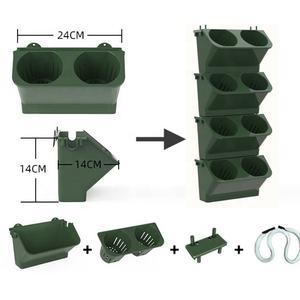 กระถางปลูกต้นไม้ติดผนังสีเขียว กระถางปลูกต้นไม้แนวตั้ง กระถางพลาสติกแขวนผนัง - Product Image 3