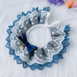 Lindo Babero de Algodón con Encaje para Mascotas, Pañuelo de Cuello Redondo, Toalla para la Saliva de Perros y Gatos, para Teddy, Samoyed, Cachorros, Accesorios para Mascotas al por Mayor - Product Image 1