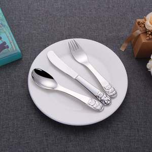 ชุดช้อนส้อม4ชิ้นสำหรับเด็กทำจากกระจกขัดเงารูปการ์ตูนน่ารักบนด้ามจับ304 - Product Image 5