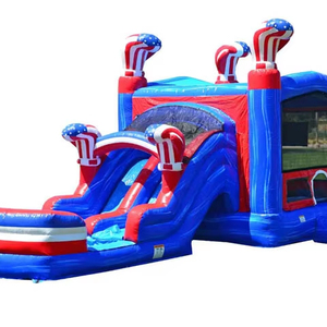 ปราสาทเป่าลม PVC สำหรับสวนสนุกและสนามเด็กเล่นกลางแจ้ง-ใช้ในเชิงพาณิชย์ รับน้ำหนักได้ 500 กก. ติดตั้งง่าย - Product Image 1