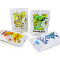 Sacs en Mylar personnalisés avec logo et taille, à fermeture éclair, anti-odeur, pour emballage alimentaire, colorés, à fond plat, résistants aux enfants
