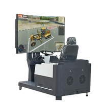 Simulateur de niveleuse à trois écrans, plateforme de formation et d'opération pour la simulation de machines d'ingénierie