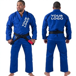 Kimono de BJJ Azul Unisex, 100% Algodón, Corte Regular, Duradero, Gi de Judo, Logotipo Personalizado, Impresión Digital, Transpirable, Antibacteriano - Product Image 1