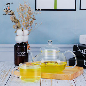 Teiere <span class=keywords><strong>in</strong></span> <span class=keywords><strong>vetro</strong></span> <span class=keywords><strong>borosilicato</strong></span> trasparente resistente al calore con infusori e tazze scaldino logo personalizzato teiera a collo d'oca 1000/800ml - Product Image 3