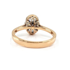 Fast Production Jewelry Beautiful Best Quality 18k Solid Pink Gold Natural Diamond Oval Detailed Cluster Rings for Girl - Product Image 3