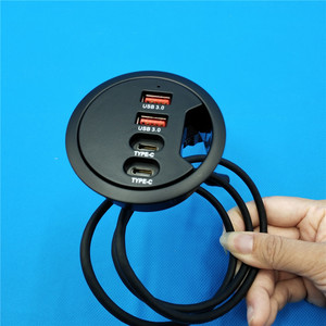 Hub USB 3.0 à 4 ports à montage rapide sous bureau, adaptateur <span class=keywords><strong>de</strong></span> <span class=keywords><strong>charge</strong></span> et organisateur <span class=keywords><strong>de</strong></span> câbles avec 2 ports USB 3.0 et 2 ports USB Type-C - Product Image 5