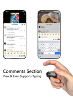 Anillo de control remoto para TikTok con función de desplazamiento, compatible con PC, iPhone, Android, Smart TV, presentaciones PPT, con panel táctil y función de escritura.