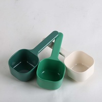 Cuillère à nourriture pour animaux de compagnie en plastique, carrée, solide, légère, durable, facile à nettoyer, en matériau de qualité alimentaire, simple, pour l'alimentation et le stockage des chats et des chiens
