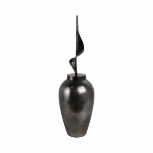 Vaso alto scultoreo in metallo con coperchio per soggiorno e decorazioni per la casa, vaso per fiori per camera da letto, casa e ufficio. - Product Image 1