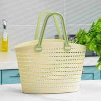 Paniers à linge sales multifonctionnels pour la maison Panier de rangement pour légumes portable avec poignée en plastique souple