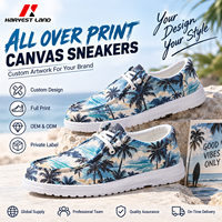 Baskets en toile à imprimé intégral, motif artistique personnalisé, chaussures décontractées basses personnalisées, OEM ODM, chaussures à marque privée