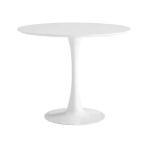 Table de cuisine ronde en MDF avec plateau en forme de tulipe et base en métal sur pied, idéale pour la salle à manger – Vente Flash Usine - Product Image 1
