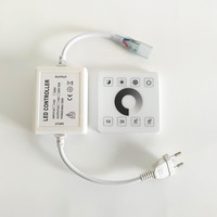 AIKEOU 220V Contrôleur LED monocanal haute tension 86 panneaux avec télécommande tactile IP20 pour bande néon COB monochrome et variateur de lumière
