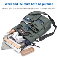 Sac à bandoulière/sac à main Oxford imperméable pour hommes, pour voyage d'affaires, mode urbaine, pour ordinateur portable de 14 pouces, ultra-léger, grande capacité, A4